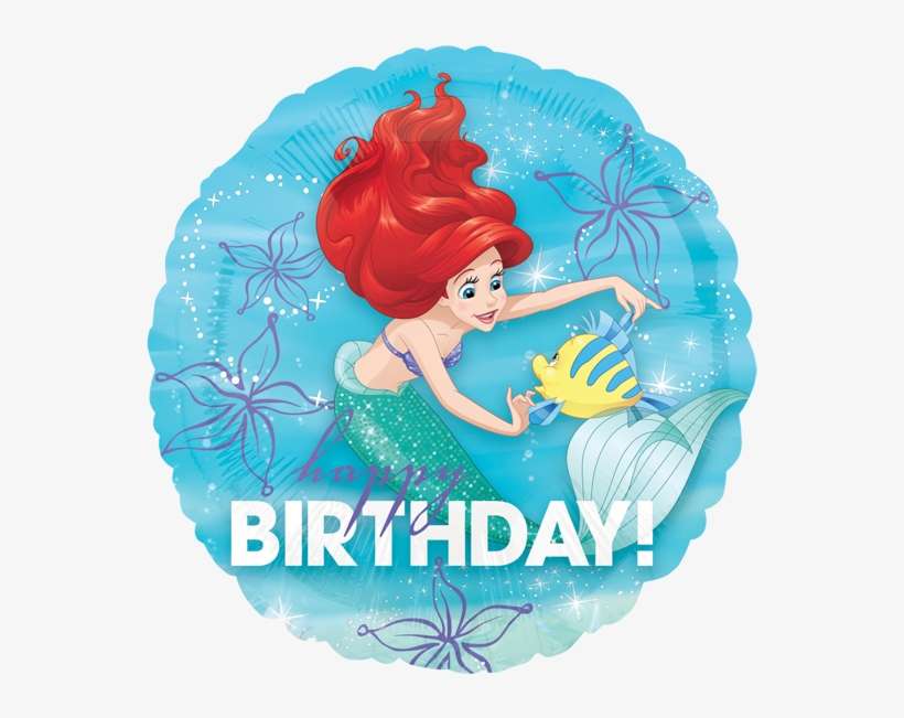Ariel Dream Big Hbd 18 Pulgadas Globo Metálico - Little Mermaid Birthday, transparent png download