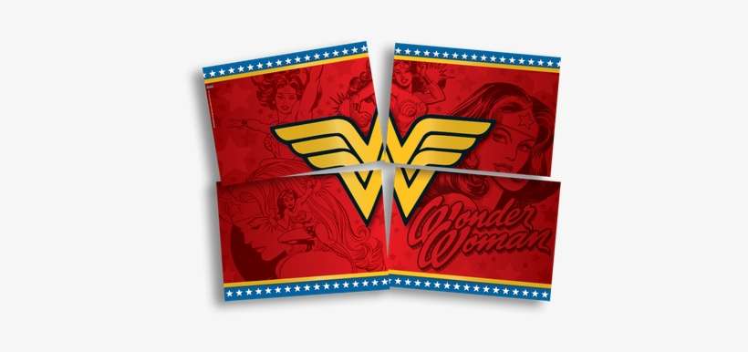 Painel 4 Laminas Mulher Maravilha Lojas Brilhante - Mulher Maravilha Festcolor, transparent png download