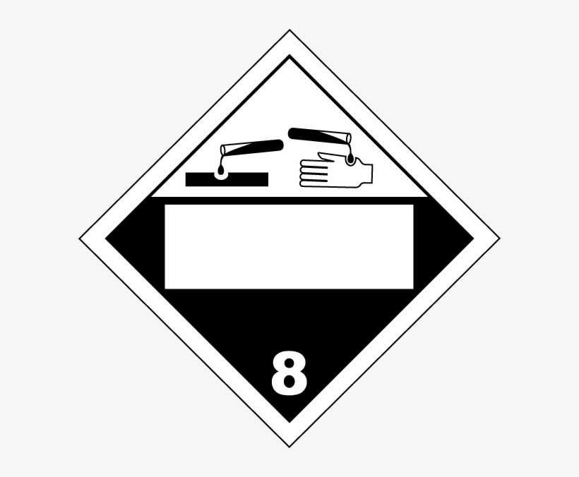 Blank Corrosive Class 8 Placard - Corrosive Sticker, transparent png download