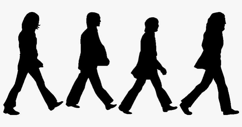 Sticker Silouhette The Beatles Ambiance Sticker Kc - Beatles Silhouette Abbey Road, transparent png download
