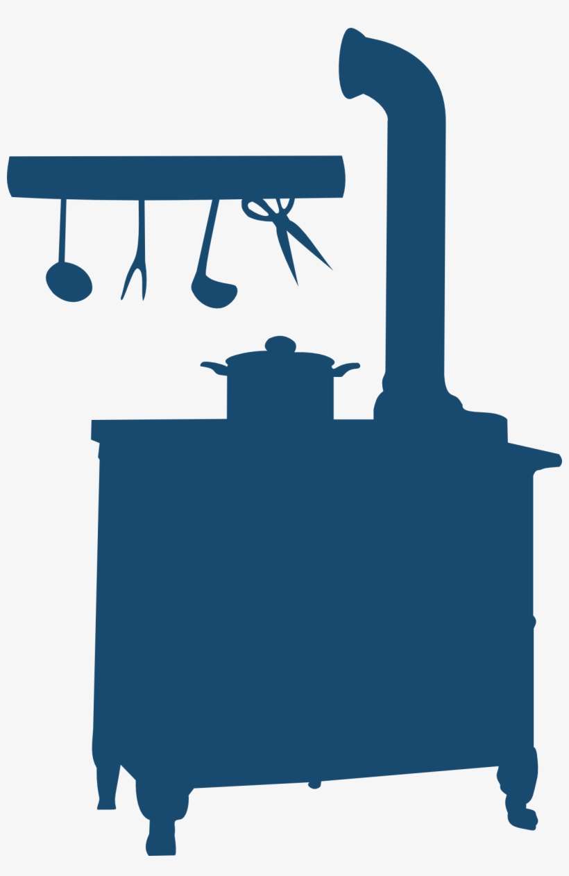 Old Fashion Silhouette Clip Art - Wood Stove Silhouette, transparent png download
