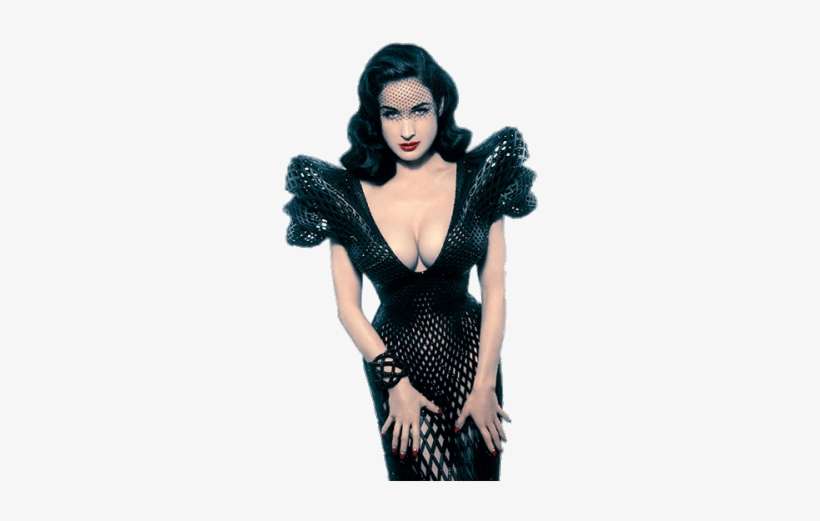Dita Von Teese Low Cut Black Dress - Dita Von Teese 3d Print, transparent png download