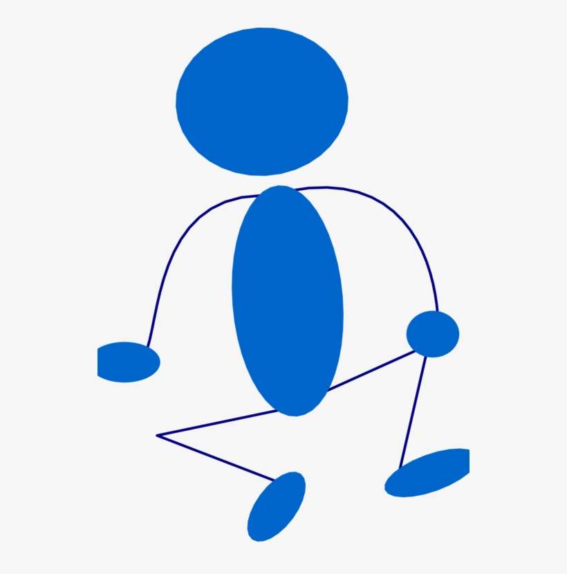 Drawing Stick Figure Download Sitting - Blue Guy Stick Figure Png, transparent png download