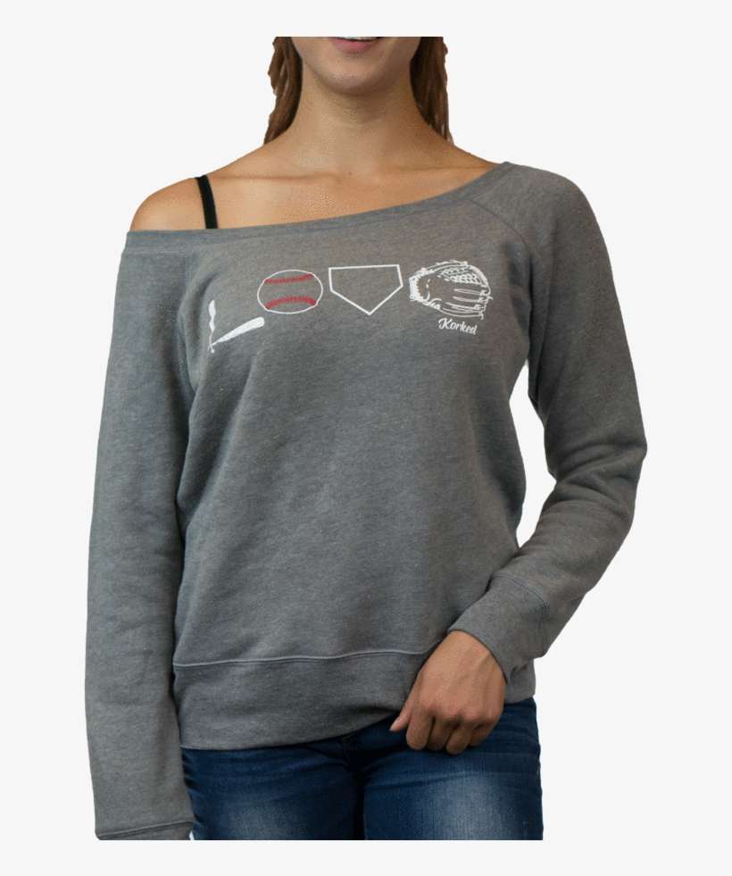 Love Baseball Sweatshirt - Sweatshirt, transparent png download
