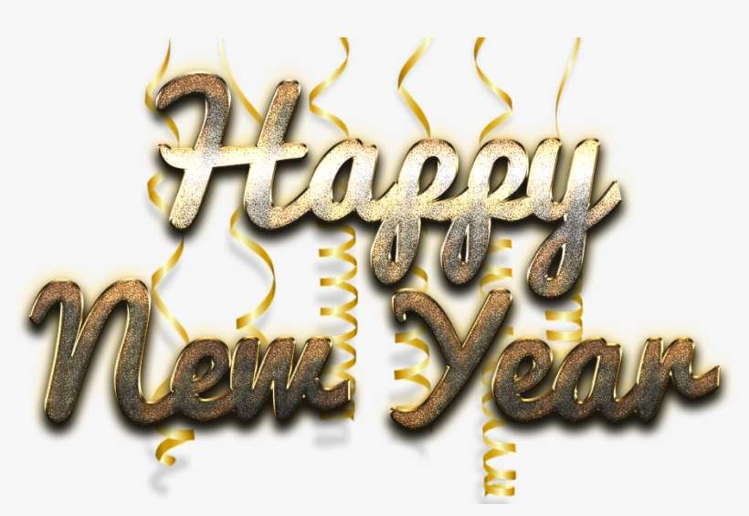 Happy New Year Word Art Free Png Image - Portable Network Graphics, transparent png download