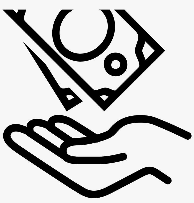 It's A Logo Of A Hand On The Bottom With Money Falling - Refund Icon, transparent png download