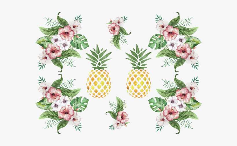 Bleed Area May Not Be Visible - Hawaiian Flowers And Pineapple, transparent png download