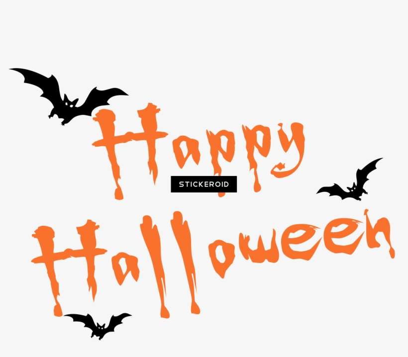 Happy Halloween Text - Happy Halloween Pillow Case, transparent png download