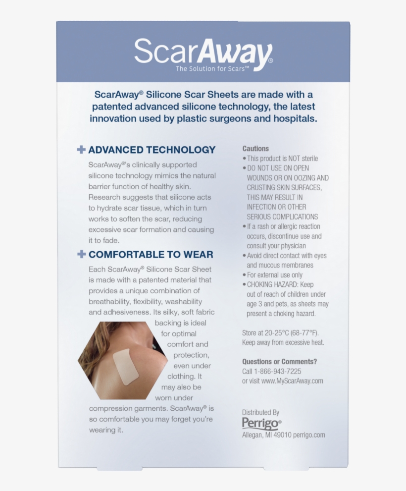 Photo Of Scar Away Scar Sheets, Silicone, 8 Sheets - Scaraway Professional Grade Silicone Scar Treatment, transparent png download