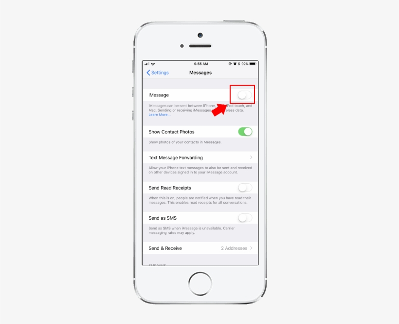 Tap On Messages, And Then Toggle The Imessage Option - Opmanager Mobile App, transparent png download