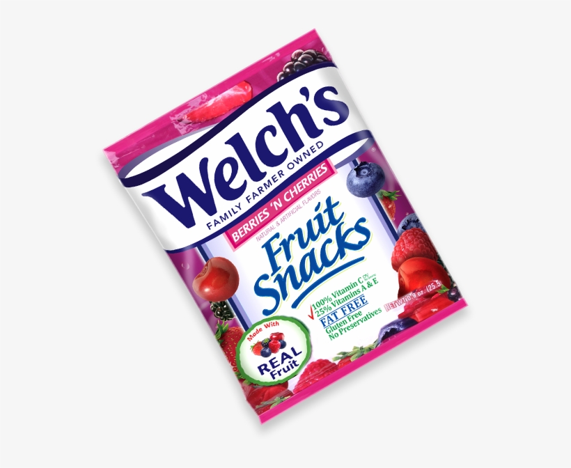 Berries N Cherries Fruit Snacks - Welch's Strawberry Fruit Snacks 4-3.6 Oz. Pouches, transparent png download