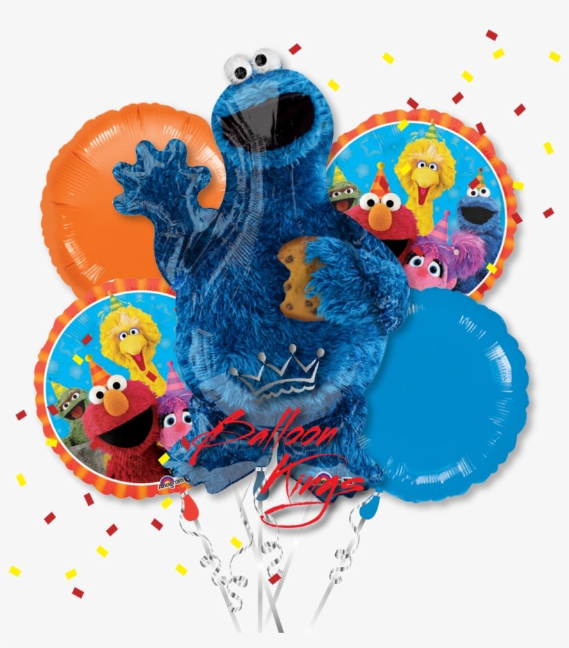 Cookie Monster Bouquet - 35" Cookie Monster Balloon - Mylar Balloons Foil, transparent png download