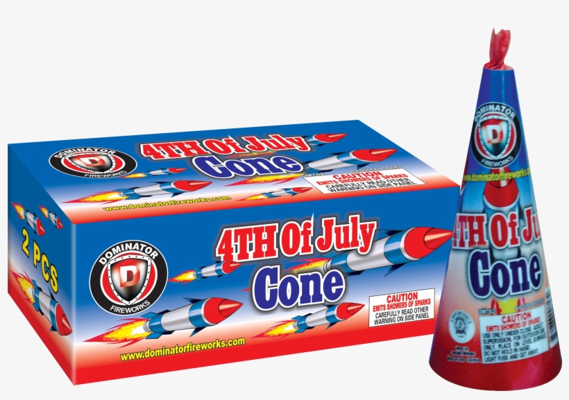 8" 4th Of July Cone 2 Pack - Fireworks, transparent png download