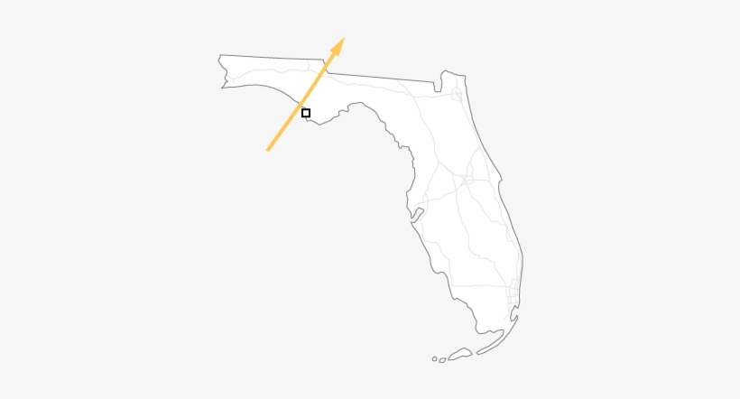 Path Of Hurricane - Map Of Florida No Cities, transparent png download