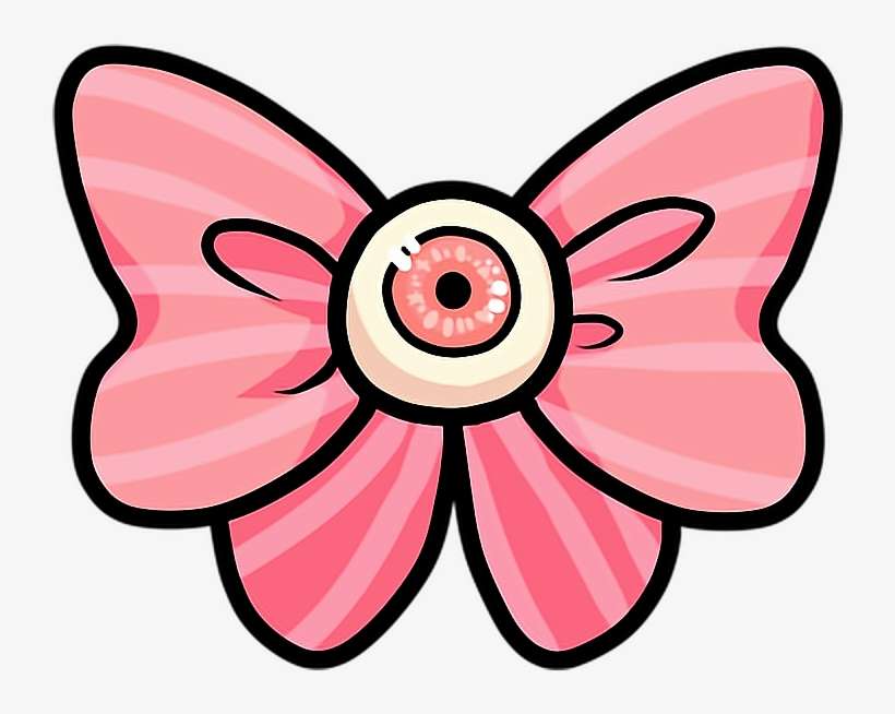 Pink Bow Pastel Goth Freetoedit - Pastel Goth Eyeball Bow, transparent png download