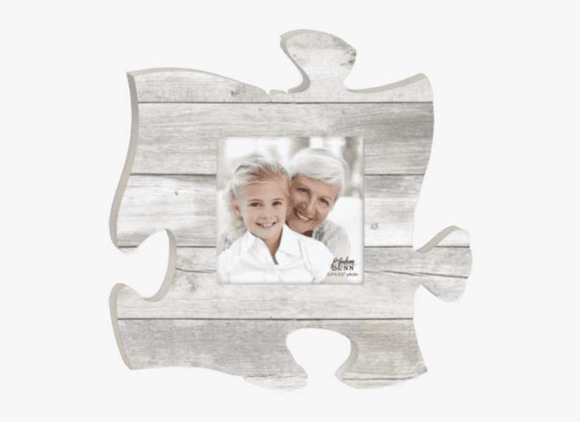 Puzzle Piece Frame-white Pallet - Weathered Puzzle Photo Frame, Gray, transparent png download