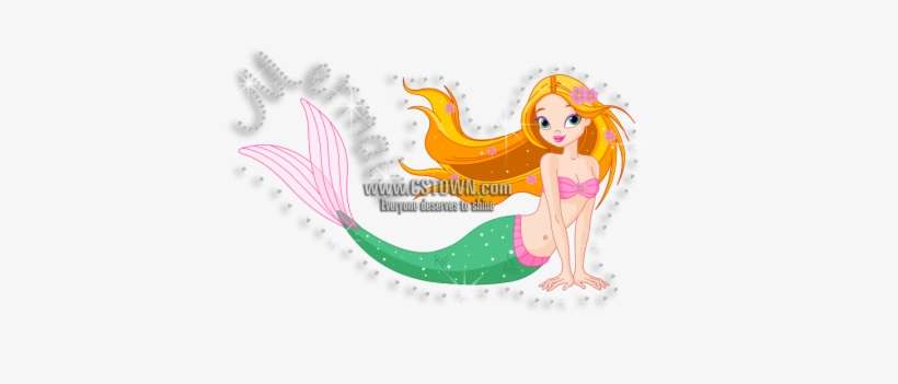Pretty Little Mermaid Iron-on Heat Transfer Combo - Beautiful Mermaid Note Cards, transparent png download