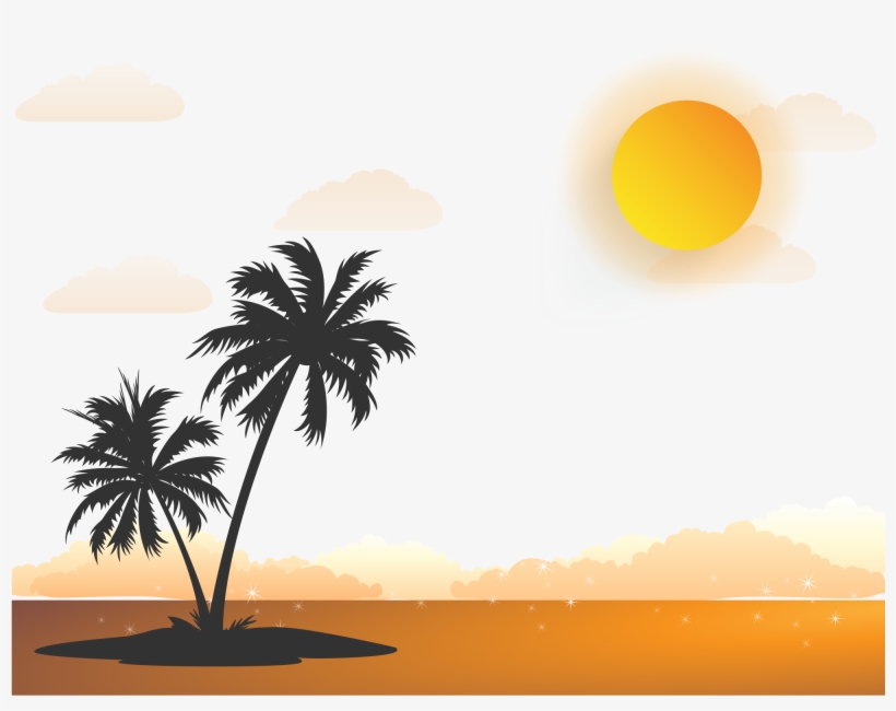 Sunrise Png Hd Quality - Black Palm Tree Vector, transparent png download
