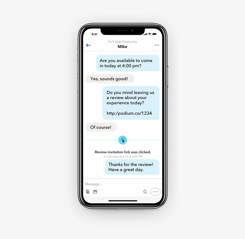 A Phone Text Conversation - Podium App, transparent png download