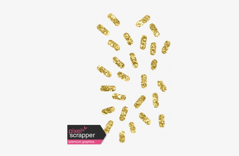 Ice Cream Sprinkles Gold Glitter - Gold Glitter Graphics, transparent png download