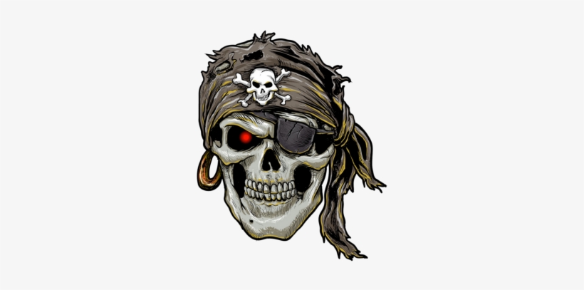 Pirate Zombie Skull - Skull Art Pirate, transparent png download
