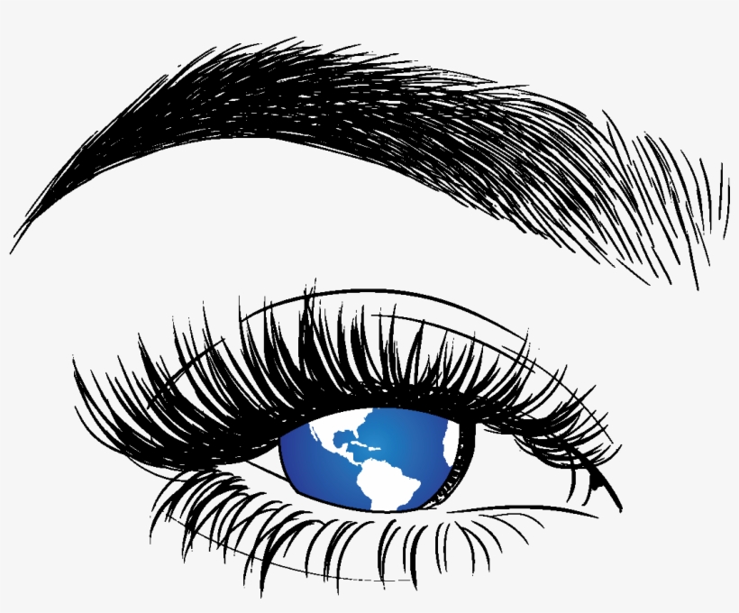 Eyelashes Png Images Clip Library Library - Drawing Of Eyes And Eyebrows, transparent png download