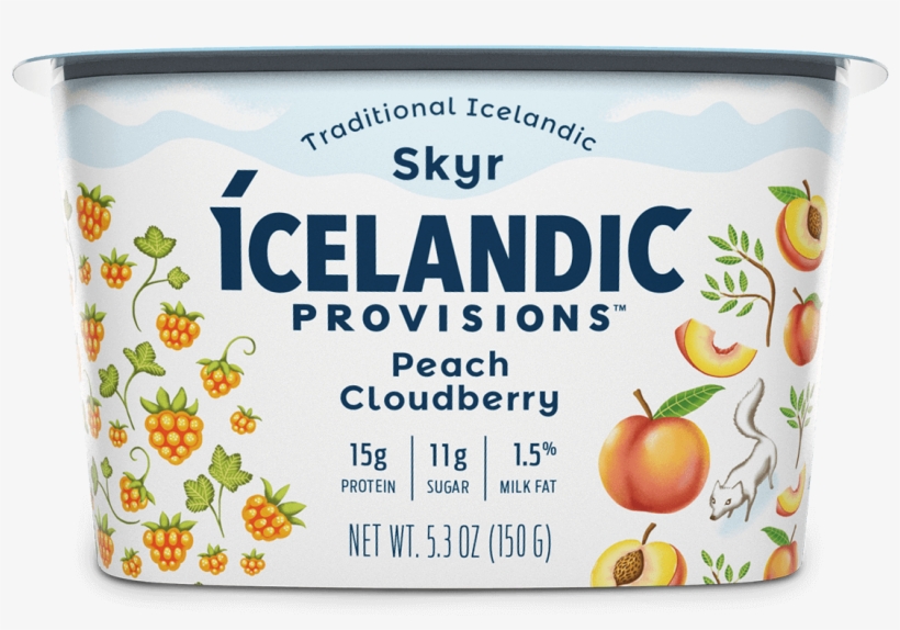 Peach Cloudberry Skyr - Icelandic Provisions Skyr, Raspberry - 5.3 Oz, transparent png download