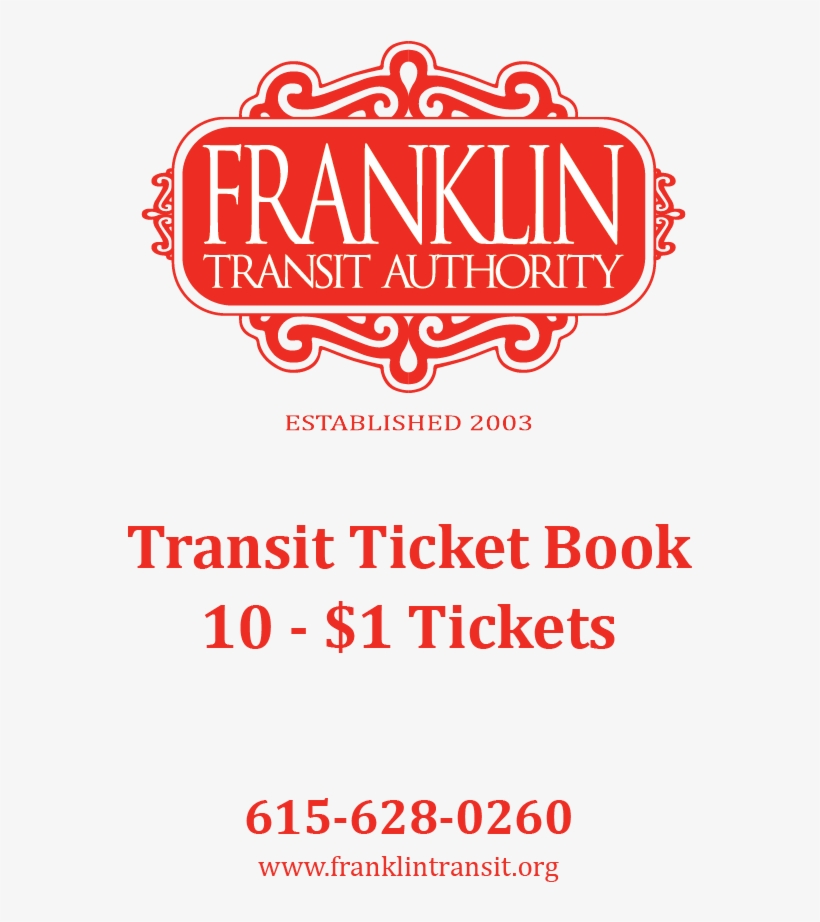 Franklin Transit 10 Ticket Book - Poster, transparent png download