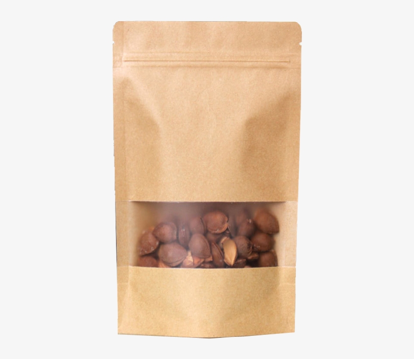 Kraft Brown 80mm Pouch Bag With Zipper - Nut Paper Bag Png, transparent png download