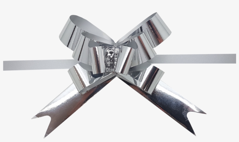 Shiny Silver Pull Bows Silver Pull Up Bows - Christmas Day, transparent png download
