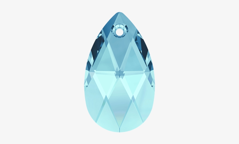 Picture Of Swarovski Tear Drop 6106 22mm Aquamarine - Swarovski 16mm Aquamarine Crystal Pear Pendant - 6106, transparent png download