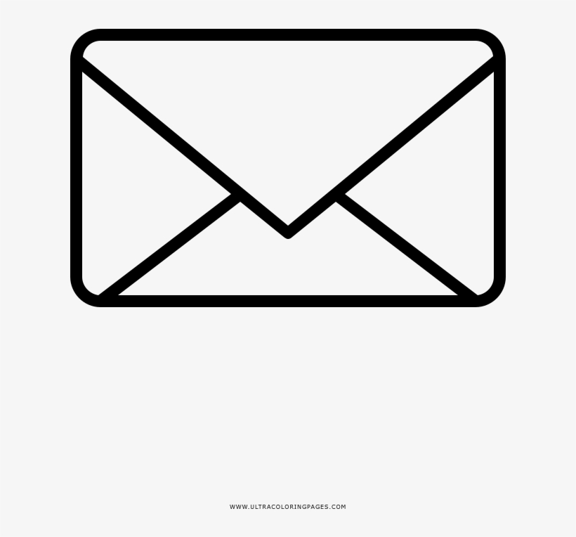 Envelope Coloring Page - Email Icon Outline, transparent png download