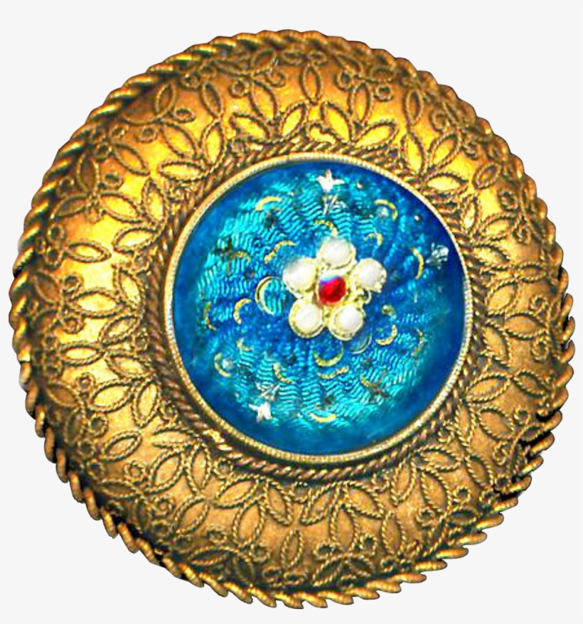 Button ~ Very Elegant Large Enamel Pierreries Paillions - Circle, transparent png download