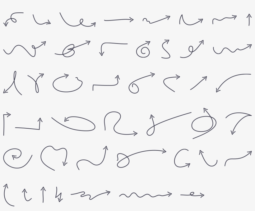 Hand Drawn Arrow Elements - Drawing, transparent png download