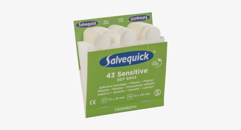 Band Aid Sensitive 6943 6x43st - Medique 6943 Bandage Refill, Green, Cardboard, Pk 6, transparent png download