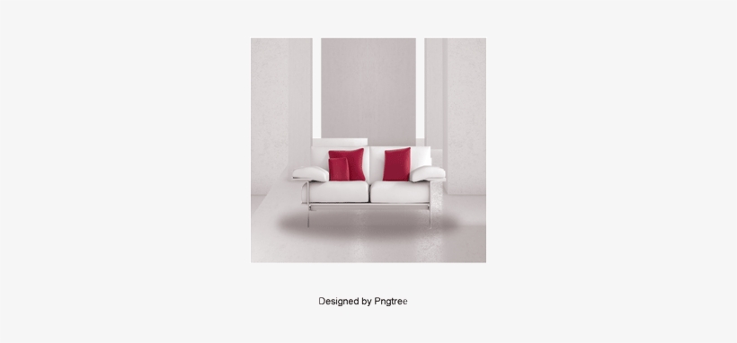 White Simple Living Room Decoration, White Wall, Sofa, - Living Room, transparent png download