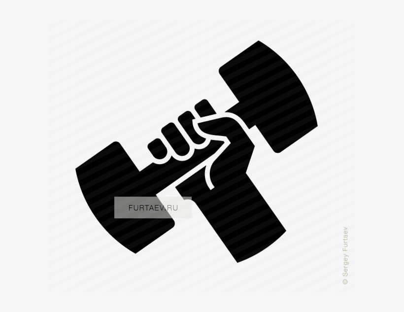Vector Icon Of Hand Lifting Weight - Dumbbells Vector, transparent png download