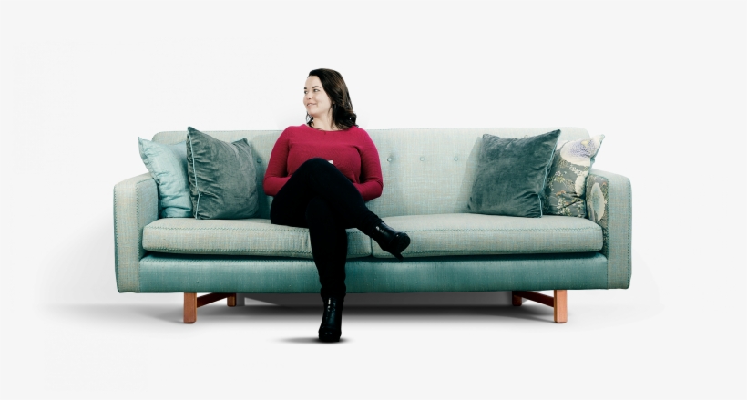 Girl Sitting On Couch - Website, transparent png download