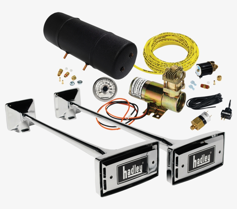 Two 20”chrome Ambassador® Rectangular Air Horn Kit - Hadley Horns, transparent png download