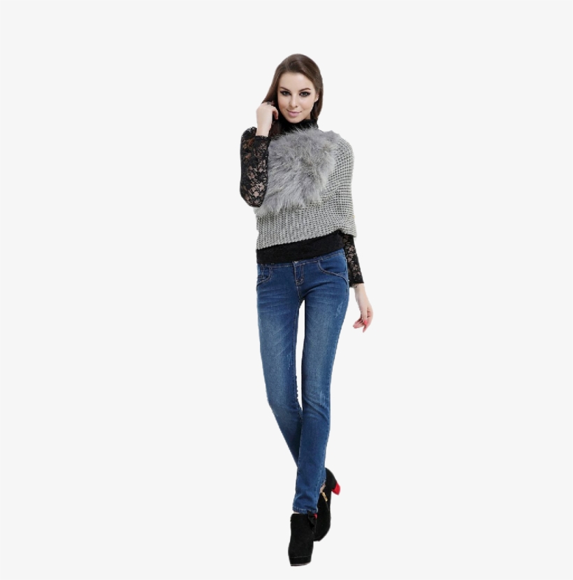 Woman In Jeans Png, transparent png download