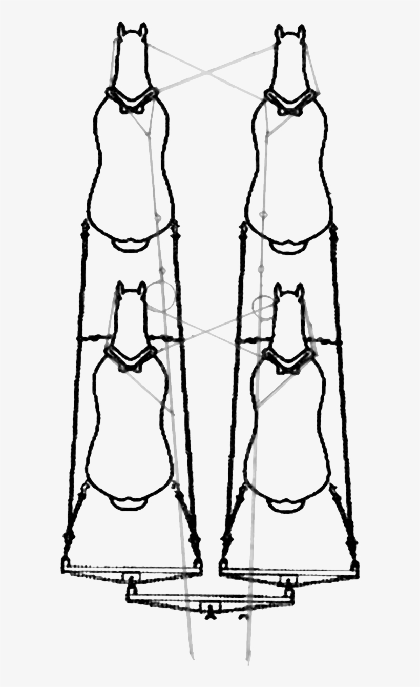 Multiple Hitching With One Set Of Lines - Line Art, transparent png download