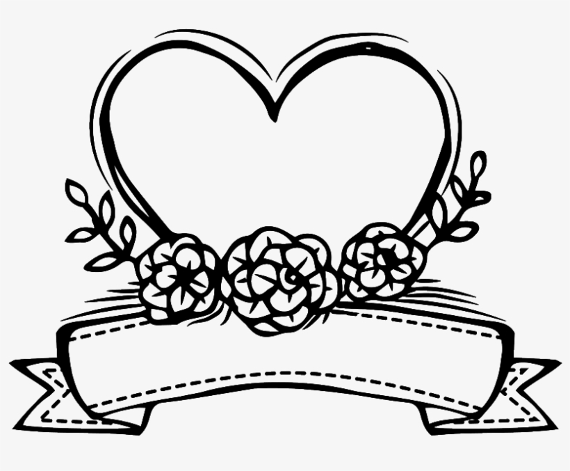 Black And White Hand Painted Simple Love Vector - Vector Graphics, transparent png download