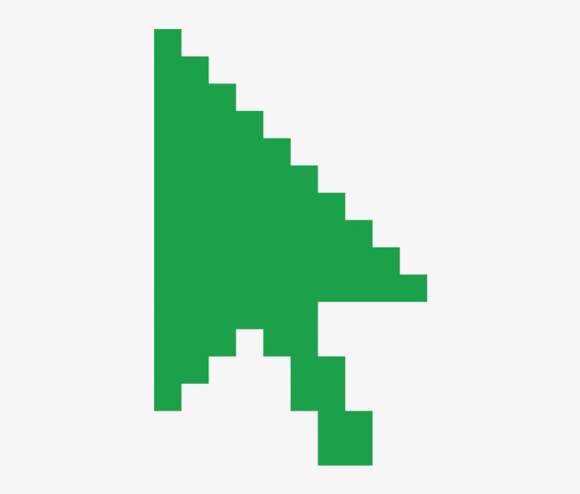 Download Green Cursor Arrow - Cursor Pixel Art | Transparent PNG ...