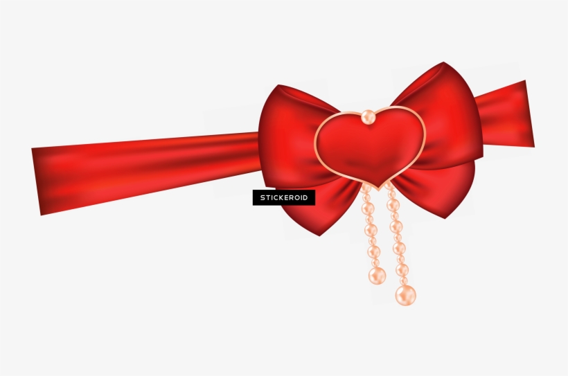 Red Bow Ribbon - Heart, transparent png download