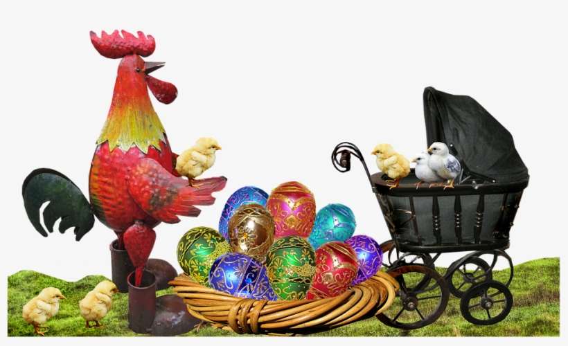 Easter, Eggs, Rooster, Chickens, Celebration - Easter Rooster, transparent png download