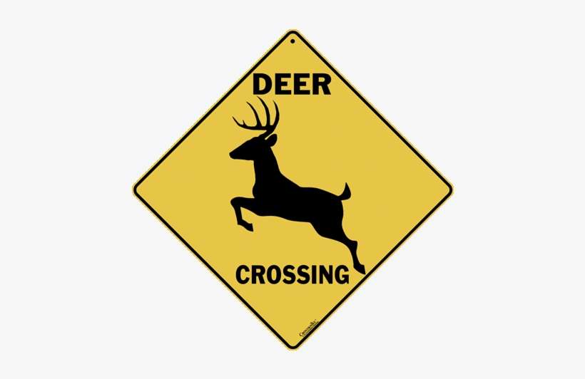 Deer Silhouette Crossing - Alligator Crossing Road Sign, transparent png download