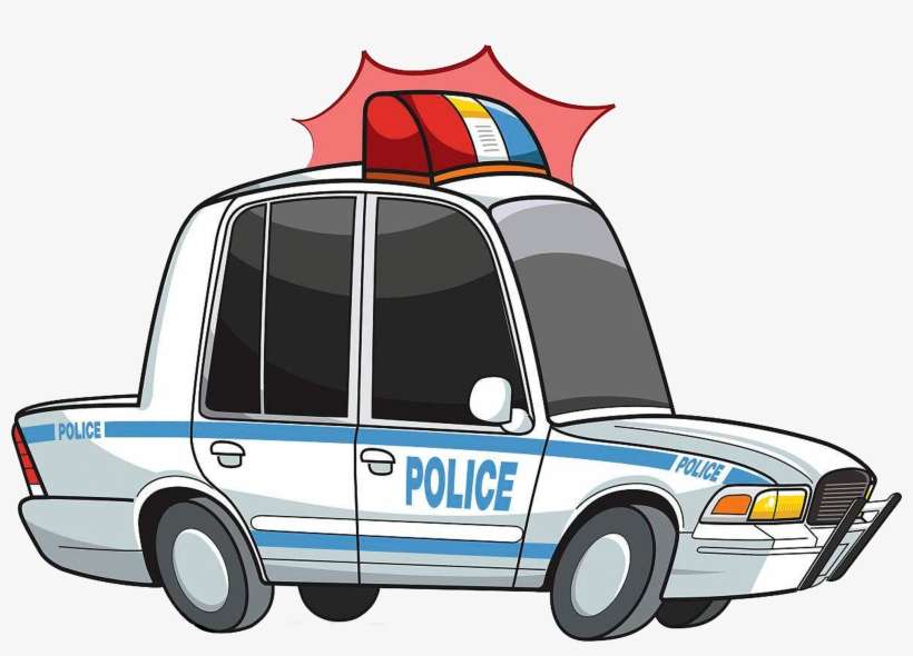 Chase A Warning Light Cartoon Police Car Chase PNG Image