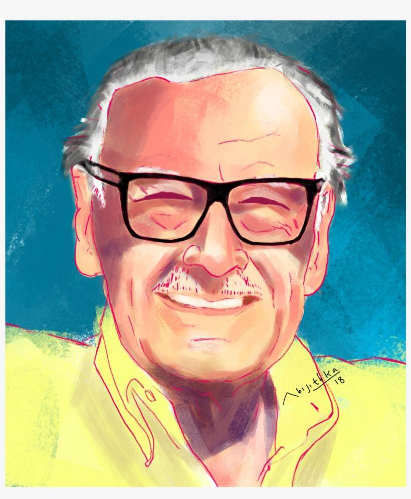 Stanlee Portrait Painting By Abijithka - Stan Lee, transparent png download