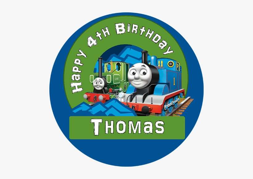 Thomas The Tank Engine Blue Mountain 8" Personalised - Birthday Party Thomas Party Game (each), transparent png download
