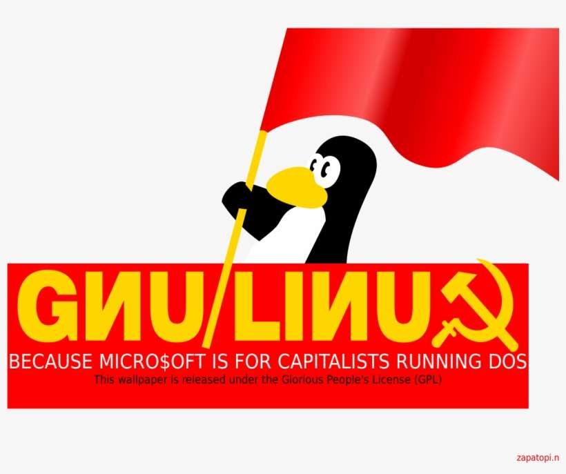 File - Commiegnulinux - Svg - Linux Because Microsoft Is For Capitalists Running, transparent png download